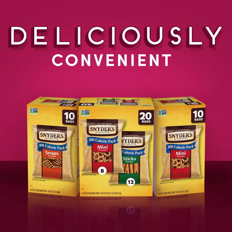 slide 5 of 9, Snyder's of Hanover Pretzels Minis and Sticks 100 Calorie Packs Variety Pack - 20ct, 20 ct