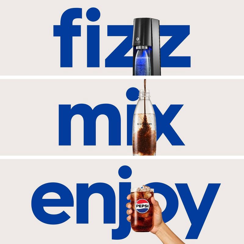 slide 4 of 9, SodaStream E-TERRA Sparkling Water Maker with CO2 and Carbonating Bottle Black, 1 ct