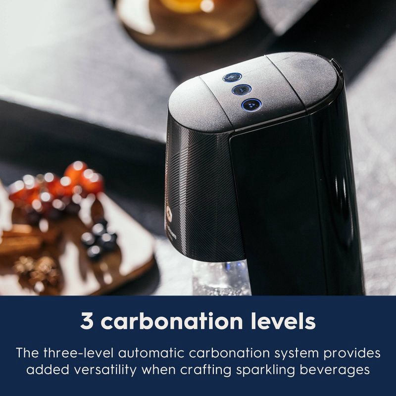 slide 7 of 9, SodaStream E-TERRA Sparkling Water Maker with CO2 and Carbonating Bottle Black, 1 ct