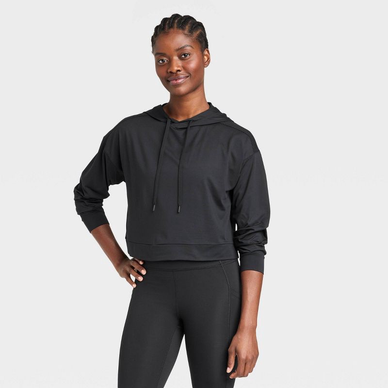 Women's Soft Stretch Hoodie - All in Motion Black XL 1 ct