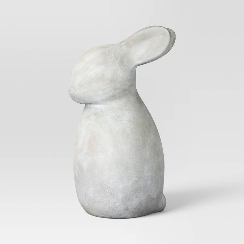 slide 3 of 4, Large Cement Rabbit Outdoor Garden Figurine Gray - Threshold™, 1 ct