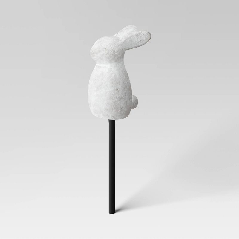 slide 3 of 4, 3pc Cement Rabbit Stake Outdoor Figurine Set White - Threshold™, 3 ct