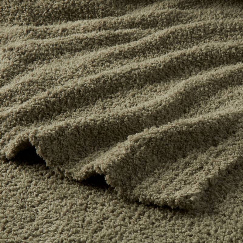slide 3 of 3, King Cozy Chenille Bed Blanket Restful Green - Threshold™: Midweight, Knitted, Machine Washable, Reversible, 1 ct