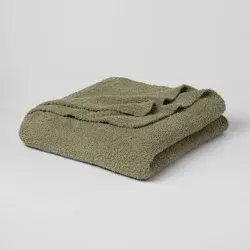 Full/Queen Cozy Chenille Bed Blanket Restful Green - Threshold™
