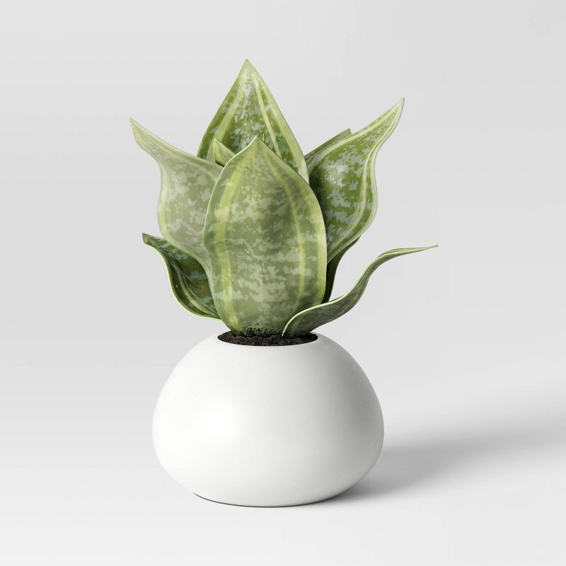 slide 1 of 4, 4.5" Mini Tabletop Snake Artificial Plant - Threshold™: Ceramic Pot, Indoor/Outdoor Decor, 1 ct