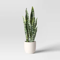 16" Artificial Potted Snake Plant - Threshold™