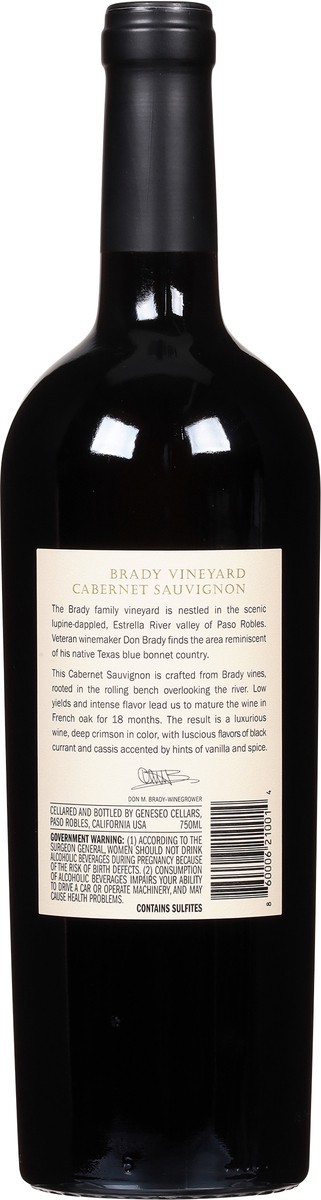 slide 5 of 9, Brady Vineyard Paso Robles Cabernet Sauvignon 750 ml, 750 ml