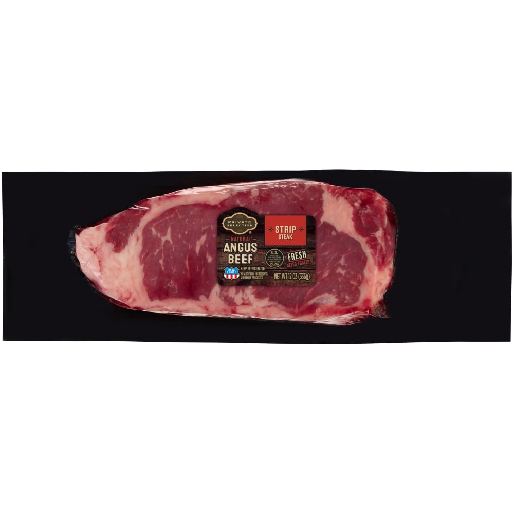 slide 1 of 1, Private Selection New York Strip Steak Angus Beef Loins, 12 oz