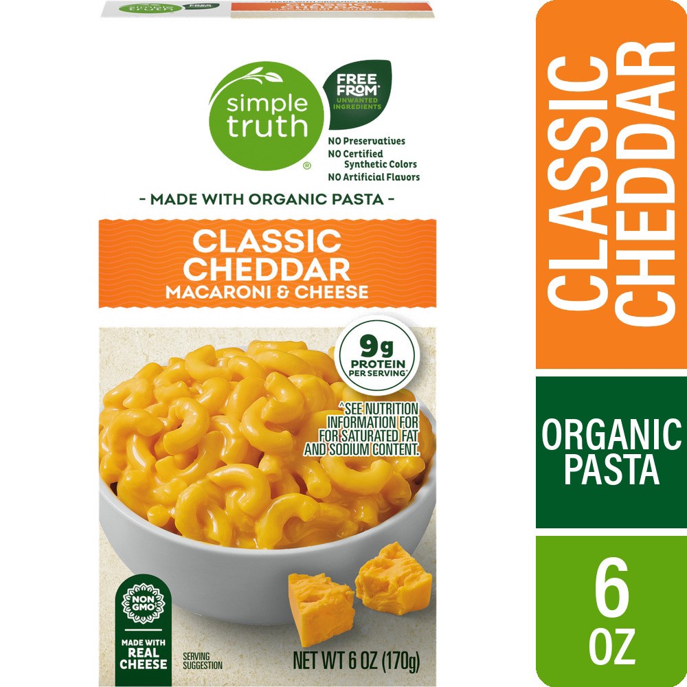 slide 1 of 3, Simple Truth® Classic Cheddar Macaroni & Cheese, 6 oz