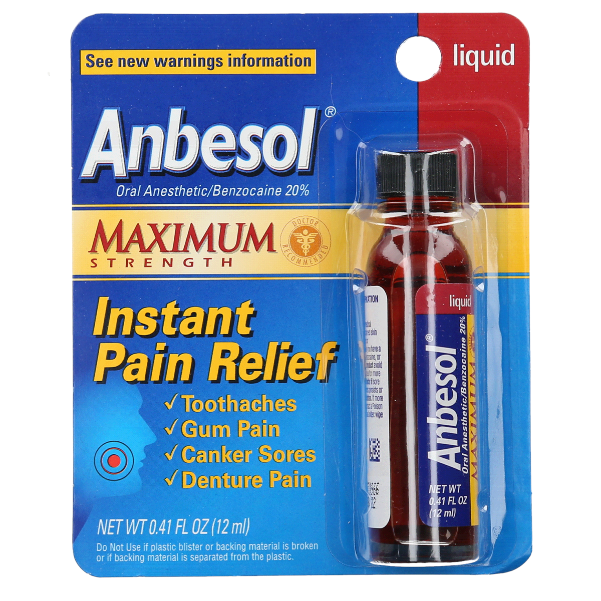 slide 1 of 4, Anbesol Maximum Strength Oral Anesthetic Liquid, 0.41 fl oz