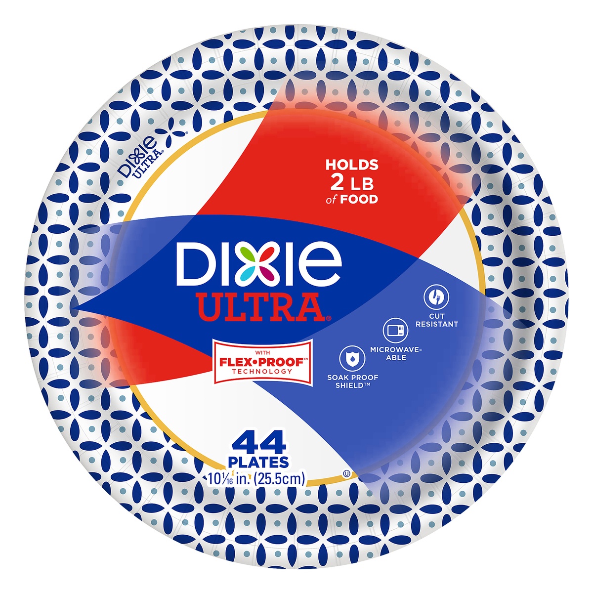 slide 1 of 1, Dixie Ultra Disposable Printed Paper Plates, 44 ct