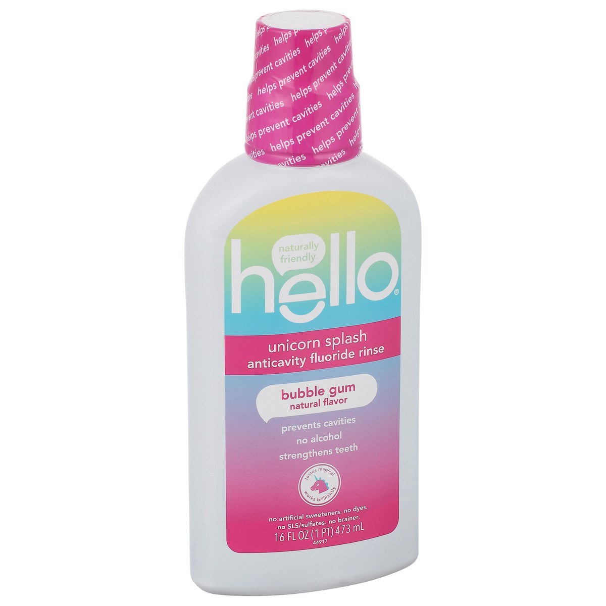 slide 2 of 10, Hello Kids Mouthwash with Unicorn Bubble Gum Flavor, Alcohol Free Mouthwash for Kids with Fluoride, Safe for Ages 6 and Up, Anticavity, Vegan, No Alcohol, No Dyes, 16 oz bottle, 16 fl oz