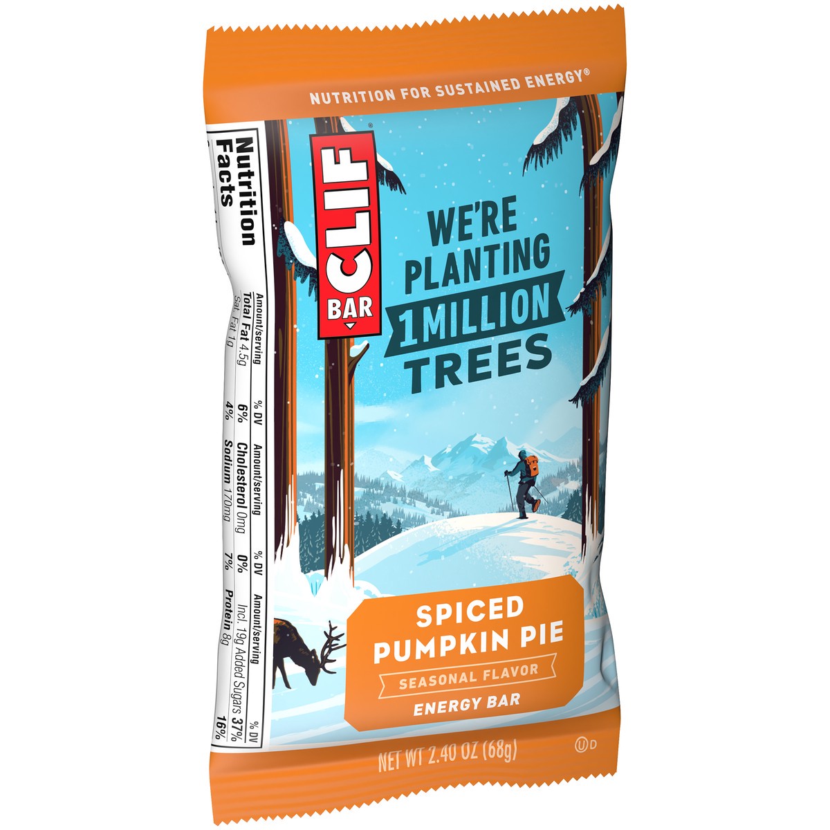 slide 9 of 11, CLIF BAR - Spiced Pumpkin Pie Flavor - Made with Organic Oats - Non-GMO - Plant Based - Seasonal Energy Bar - 2.4 oz., 2.4 oz