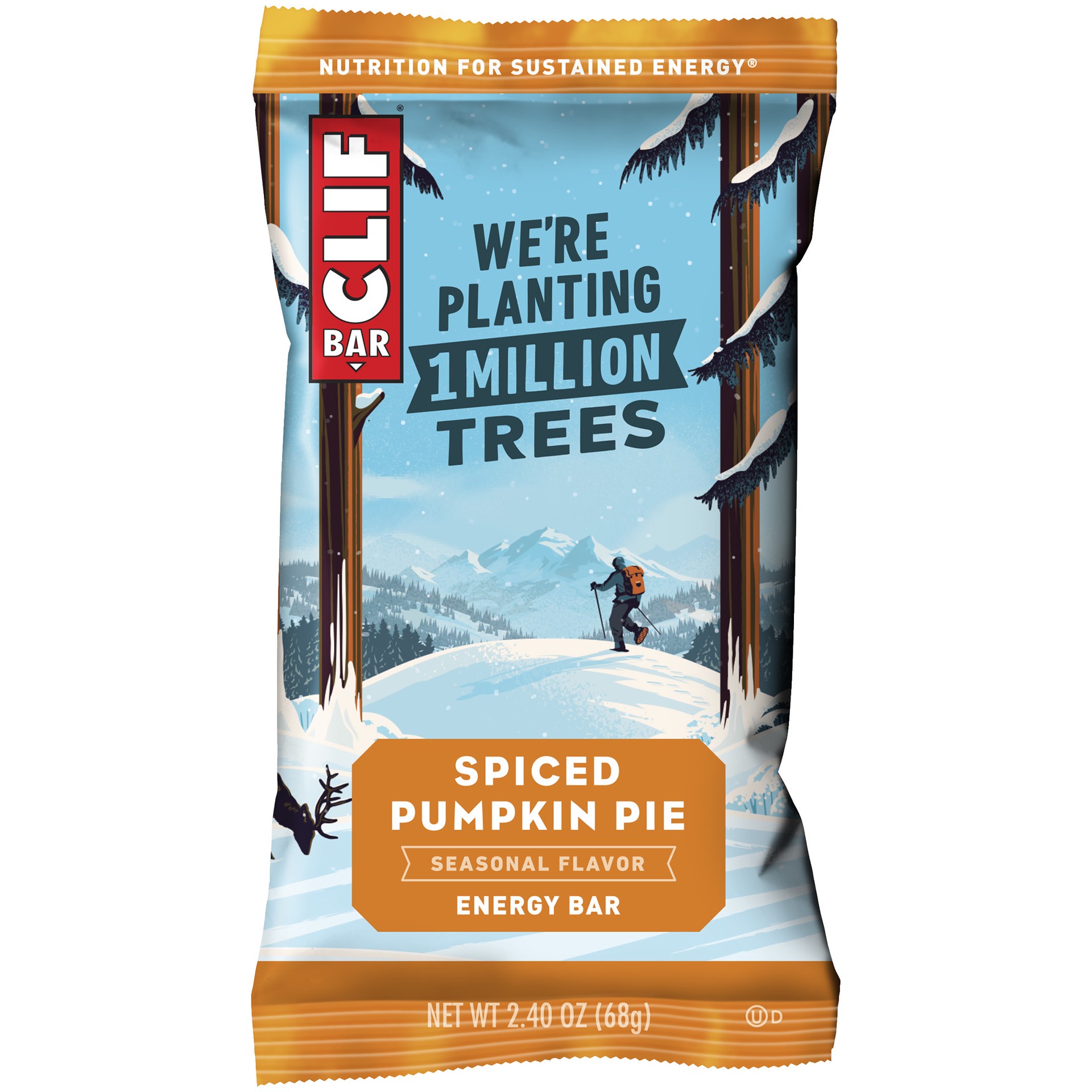 slide 1 of 11, CLIF BAR - Spiced Pumpkin Pie Flavor - Made with Organic Oats - 10g Protein - Non-GMO - Plant Based - Seasonal Energy Bar - 2.4 oz., 2.4 oz