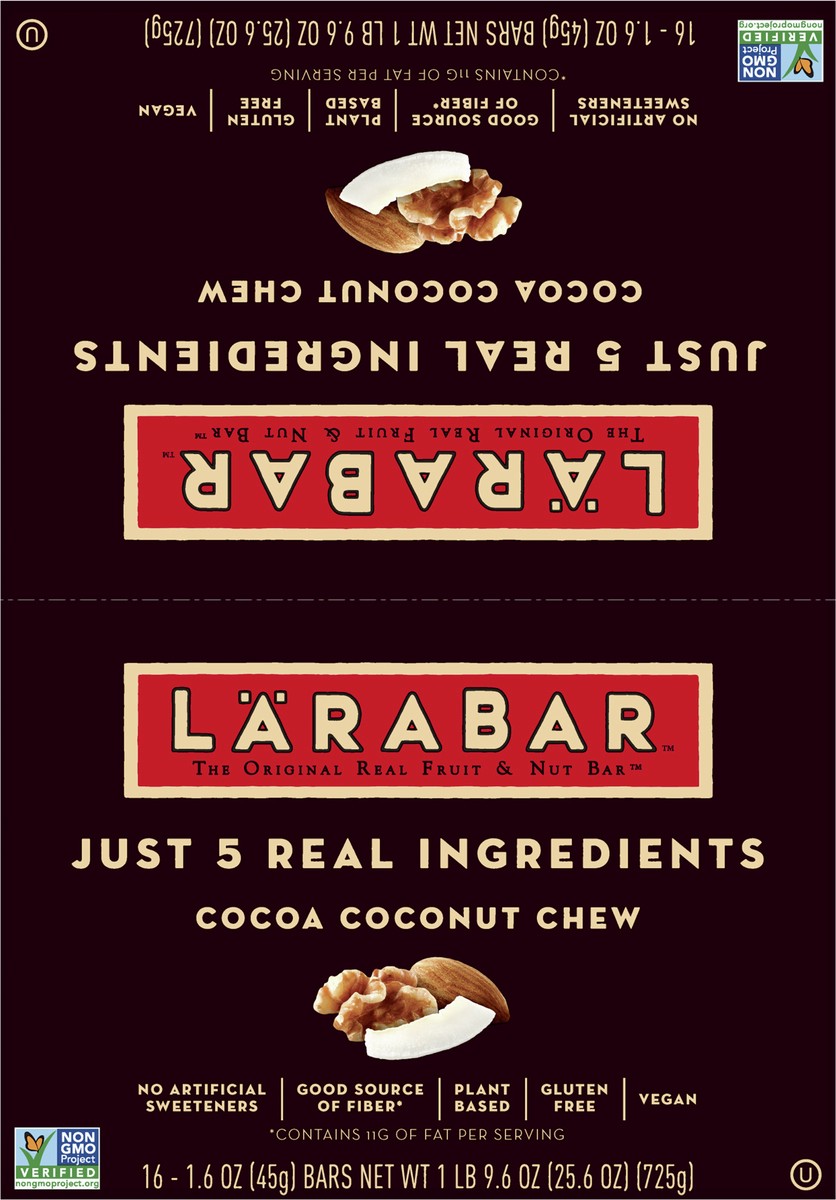 slide 3 of 14, LÄRABAR Cocoa Coconut Chew, Gluten Free Vegan Fruit & Nut Bars, 16 ct, 16 ct