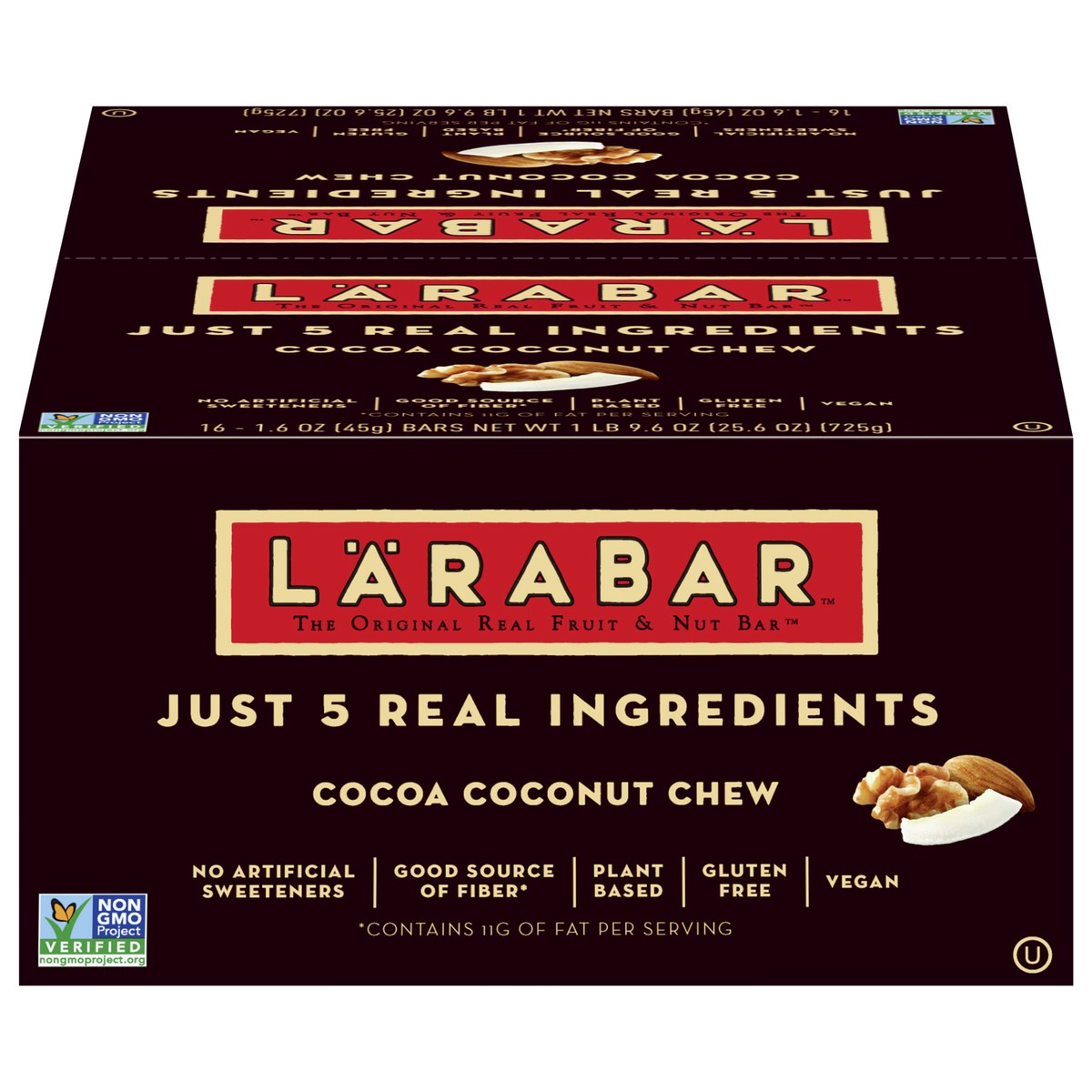 slide 13 of 14, LÄRABAR Cocoa Coconut Chew, Gluten Free Vegan Fruit & Nut Bars, 16 ct, 16 ct