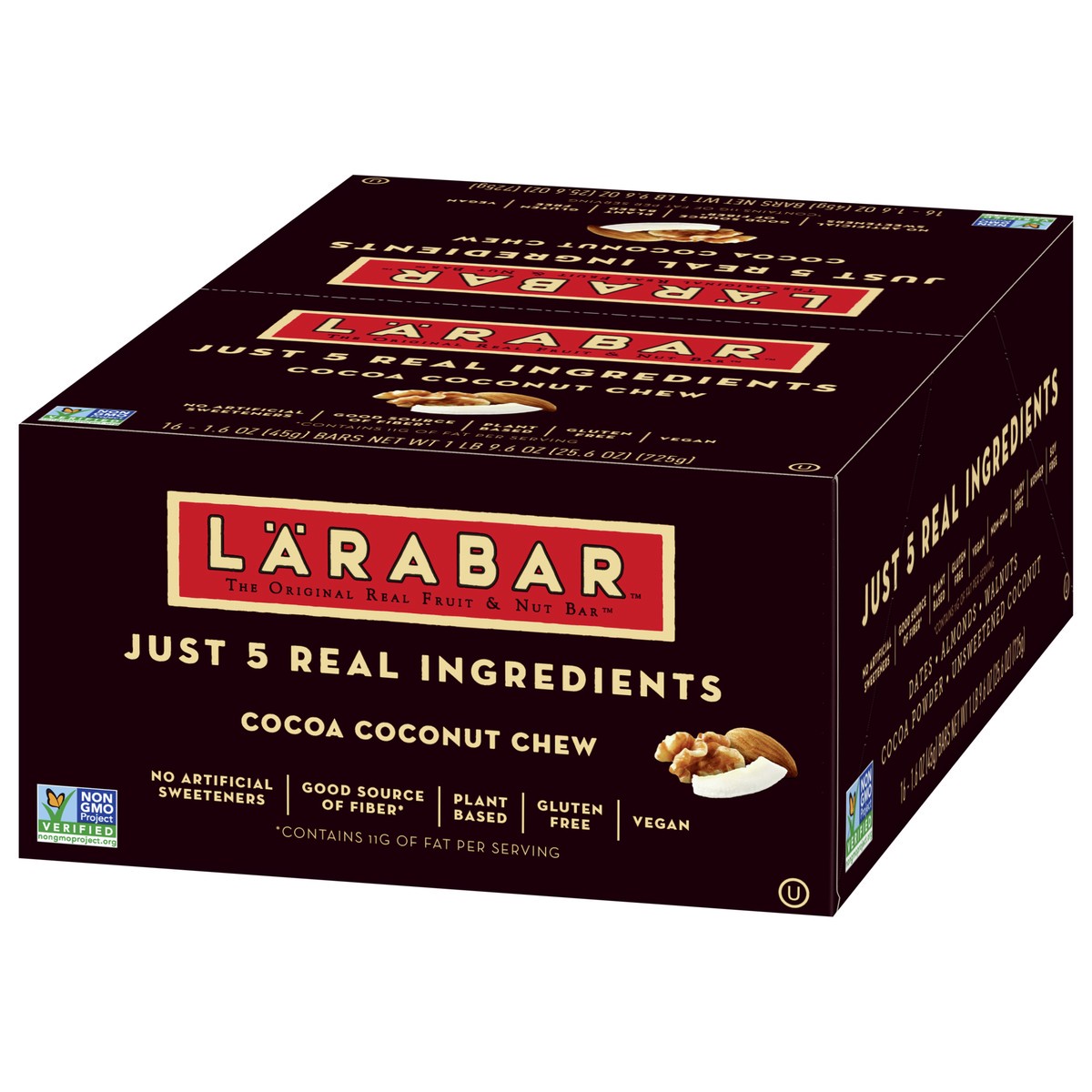 slide 11 of 14, LÄRABAR Cocoa Coconut Chew, Gluten Free Vegan Fruit & Nut Bars, 16 ct, 16 ct