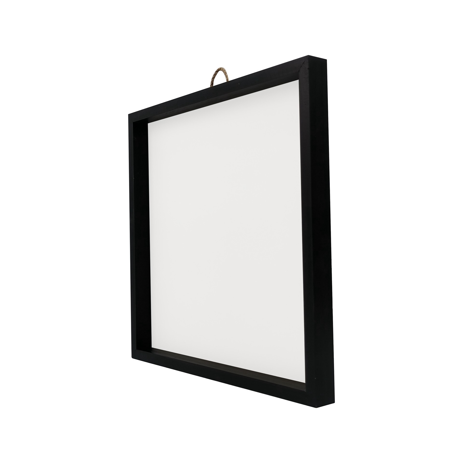 slide 3 of 4, 12" X 12" White Plaque With Black Wood Frame By Make Market, 12 in x 12 in