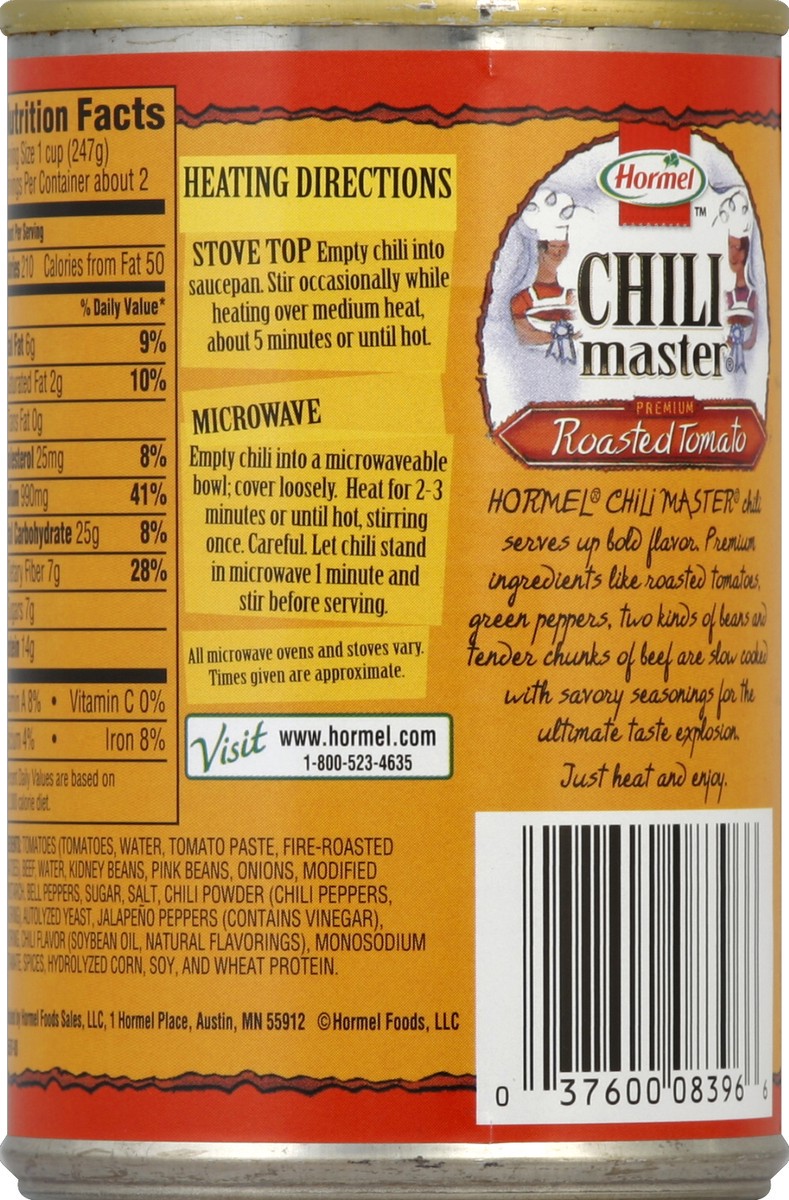 slide 6 of 6, Hormel Chili Master Roasted Tomato, 15 oz