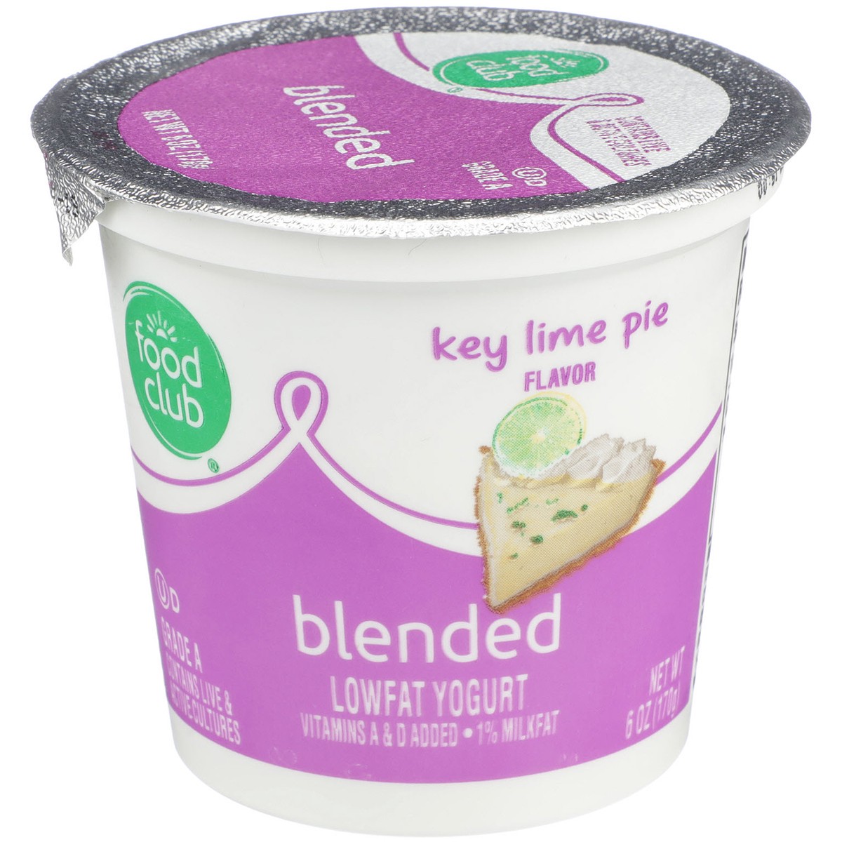 slide 1 of 9, Food Club Key Lime Pie Blended Lowfat Yogurt, 6 oz