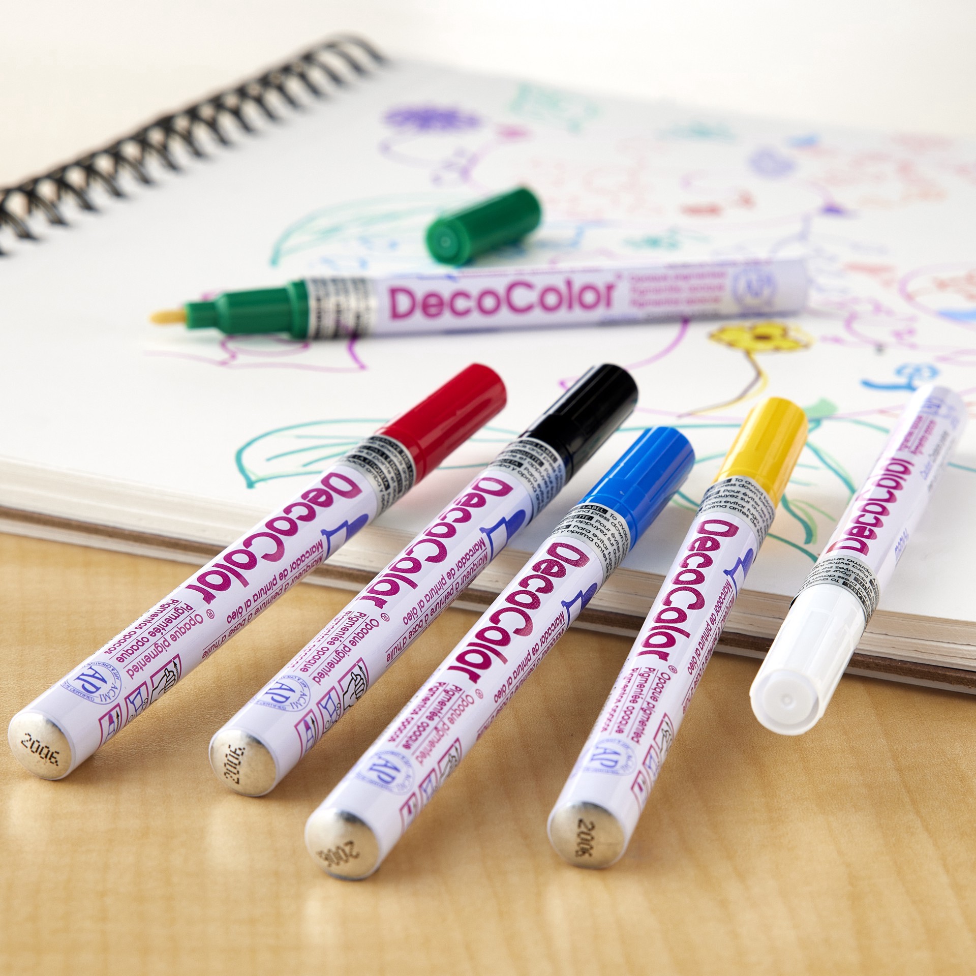 slide 2 of 2, Paint Marker Set Marvy Uchida Decocolor Fine Point, 6 ct