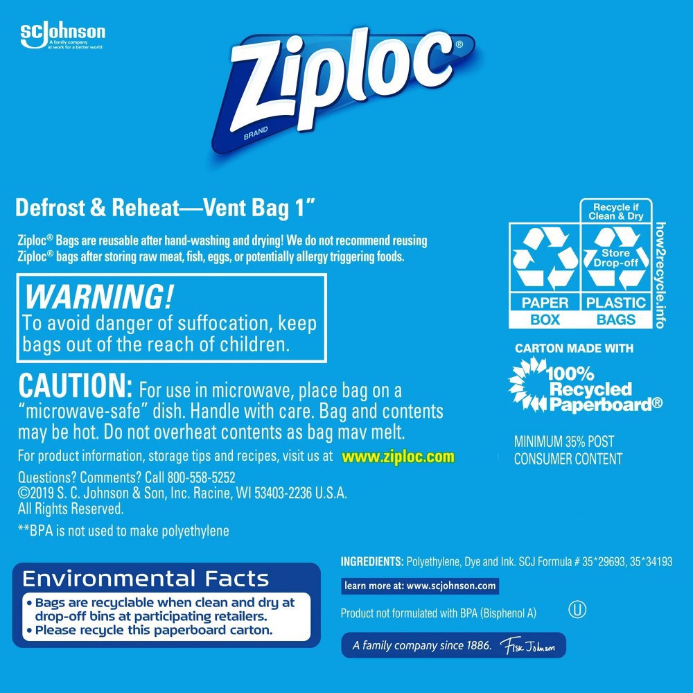 slide 2 of 14, Ziploc Storage Gallon Bags with Grip 'n Seal Technology - 19ct, 19 ct