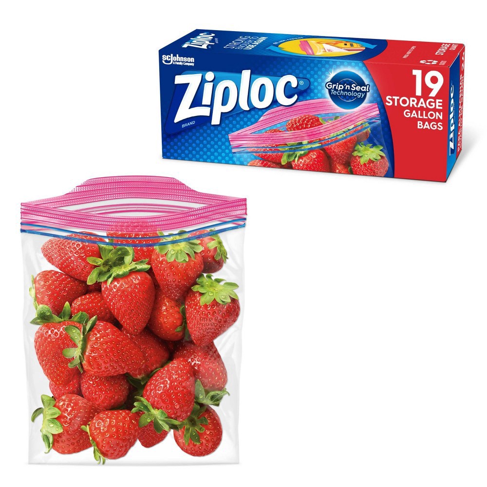 slide 3 of 14, Ziploc Storage Gallon Bags with Grip 'n Seal Technology - 19ct, 19 ct