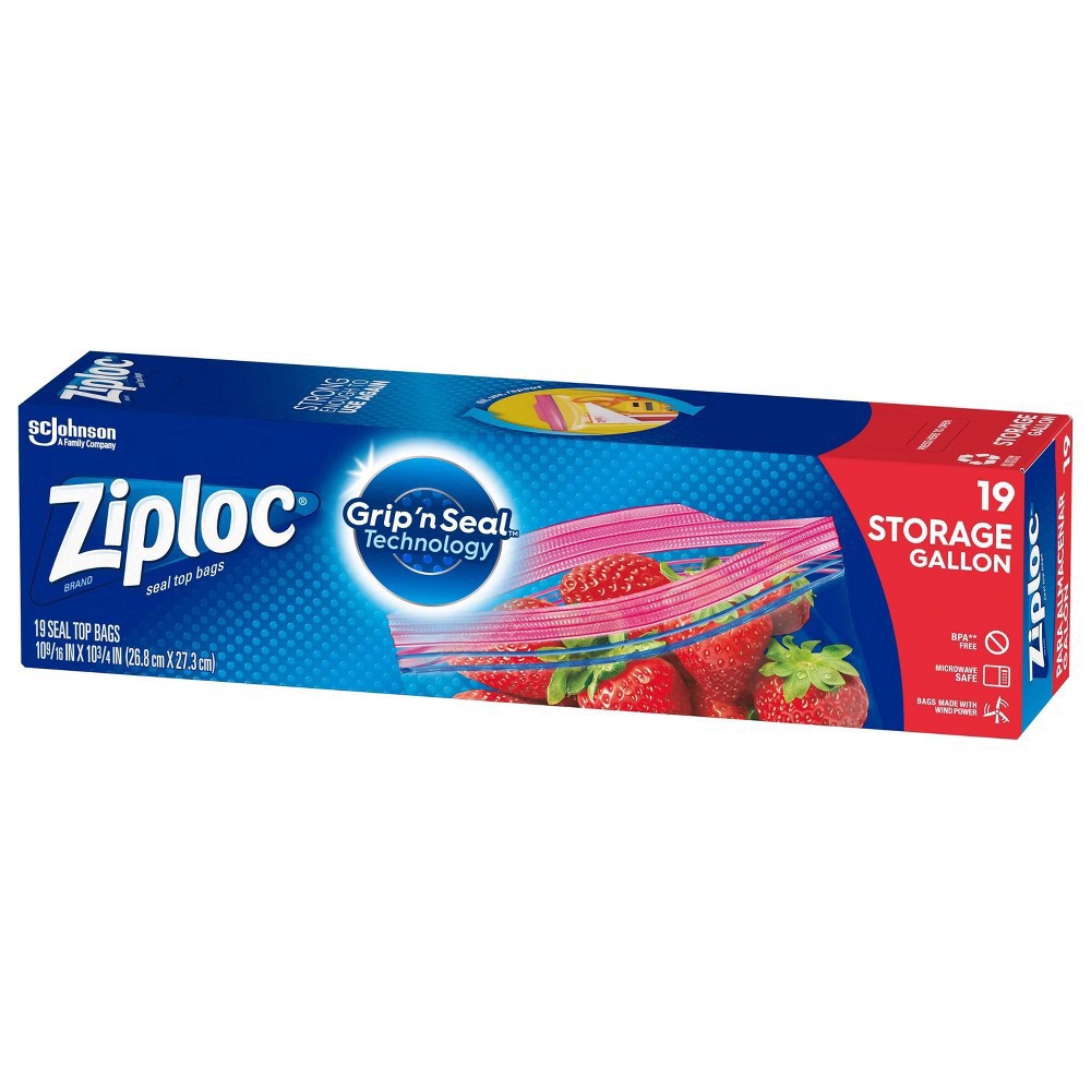 slide 10 of 14, Ziploc Storage Gallon Bags with Grip 'n Seal Technology - 19ct, 19 ct