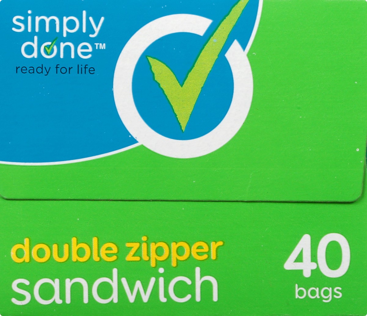 slide 12 of 14, Simply Done Double Zipper Sandwich Bags 40 ea, 40 ct