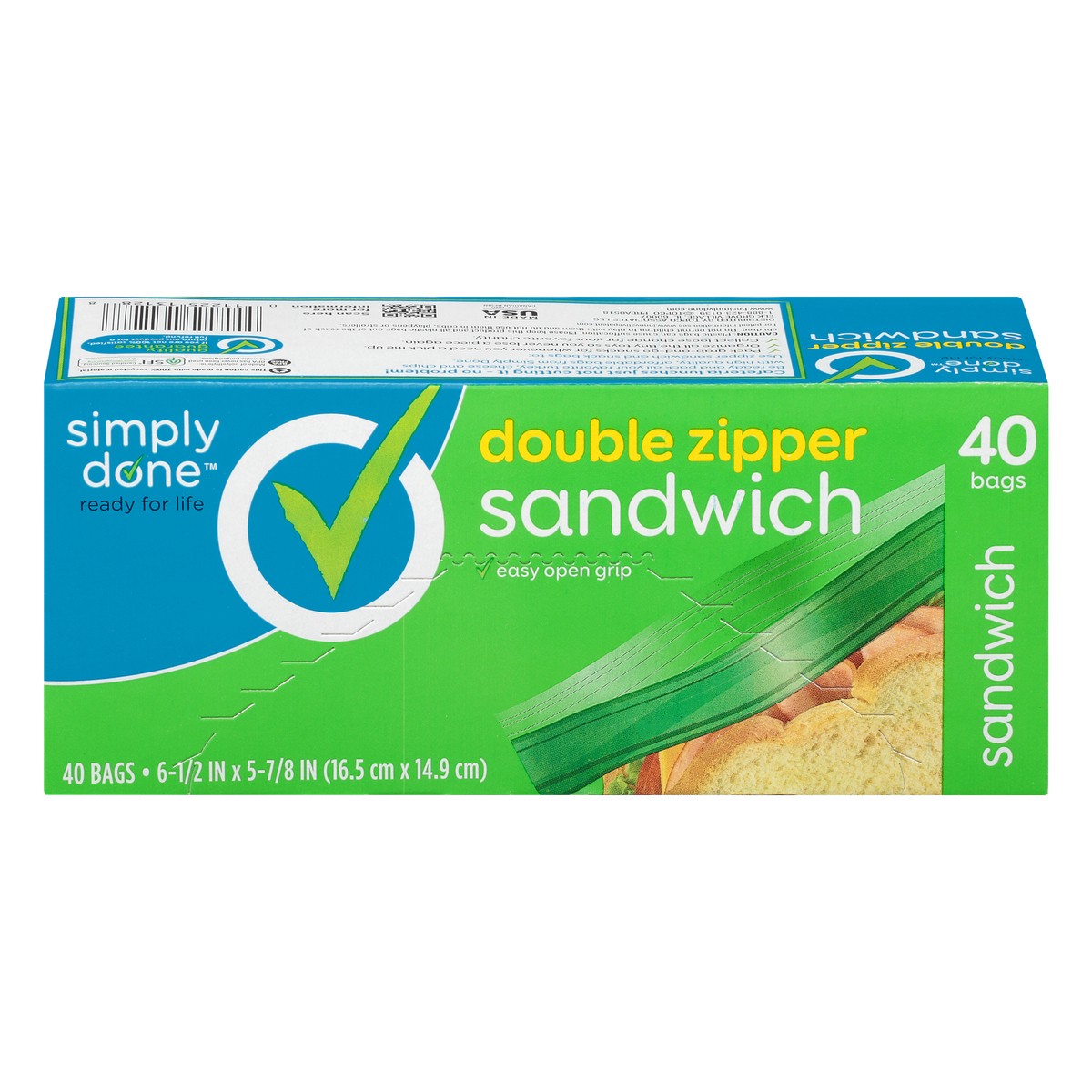 slide 3 of 14, Simply Done Double Zipper Sandwich Bags 40 ea, 40 ct