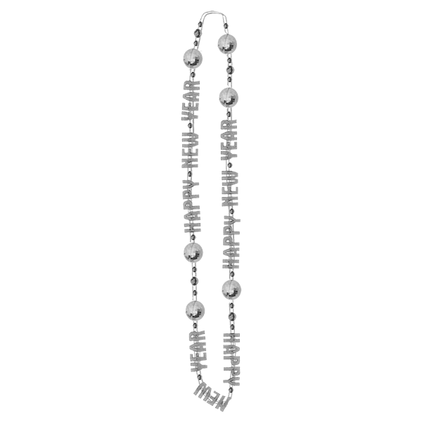 slide 1 of 1, Silver Happy New Year Disco Ball Necklace, 1 ct
