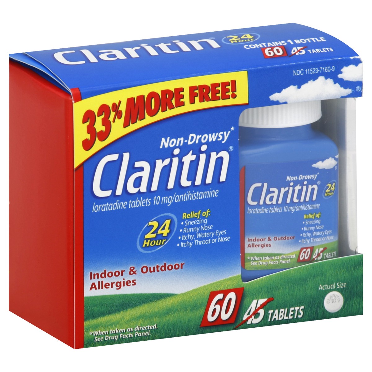 slide 4 of 5, Claritin Indoor & Outdoor Allergies 60 ea, 45 ct