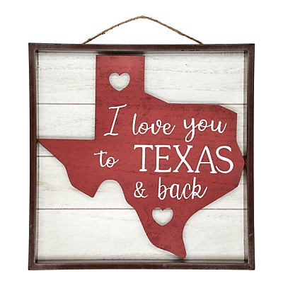 slide 1 of 1, Haven & Key I Love You To Texas & Back Wooden Wall Dcoration, 1 ct