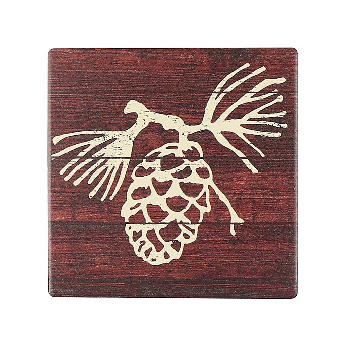 slide 1 of 1, Thirstystone Occasions Red Lodge Pinecone Square Coaster, 1 ct