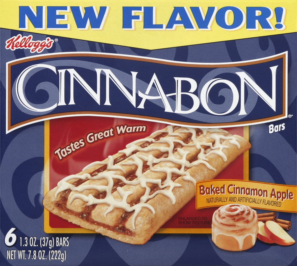 slide 5 of 6, Cinnabon Bars, Baked Cinnamon Apple, 6 ct