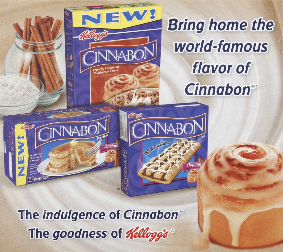 slide 6 of 6, Cinnabon Bars, Baked Cinnamon Apple, 6 ct