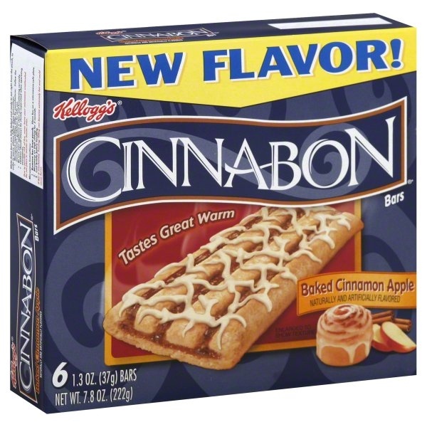 slide 1 of 6, Cinnabon Bars, Baked Cinnamon Apple, 6 ct