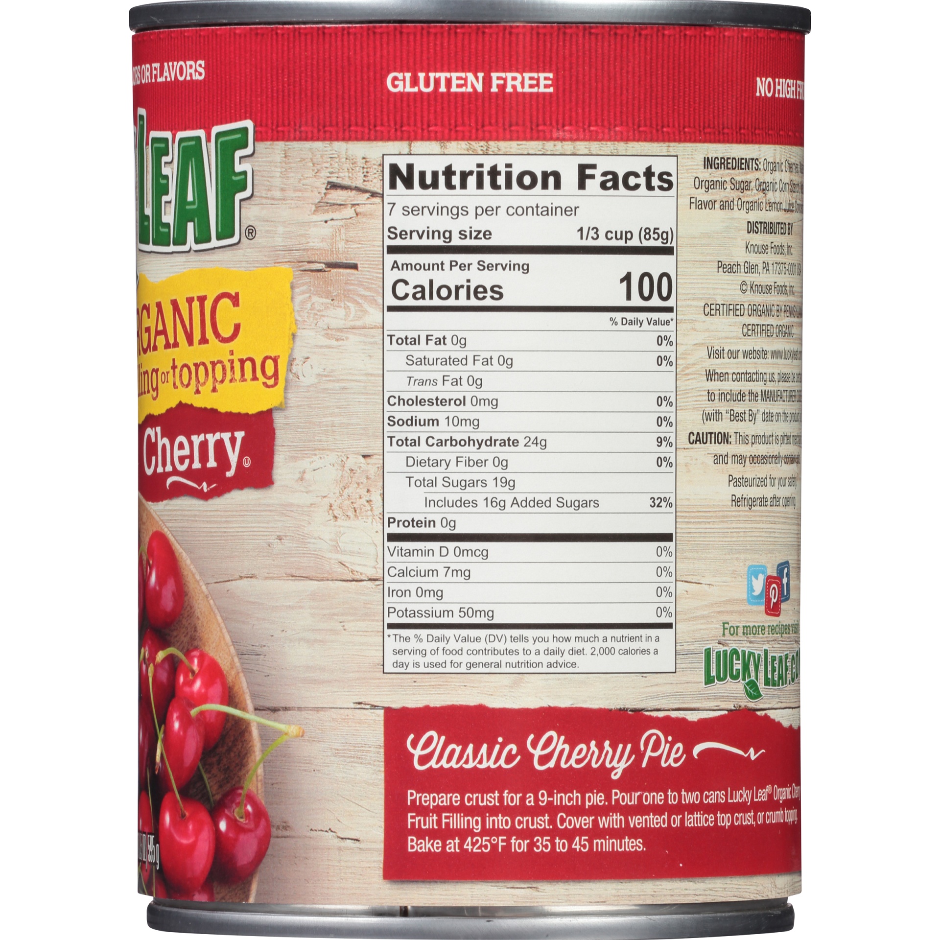 slide 3 of 6, Lucky Leaf Organic Fruit Filling or Topping Cherry, 21 oz