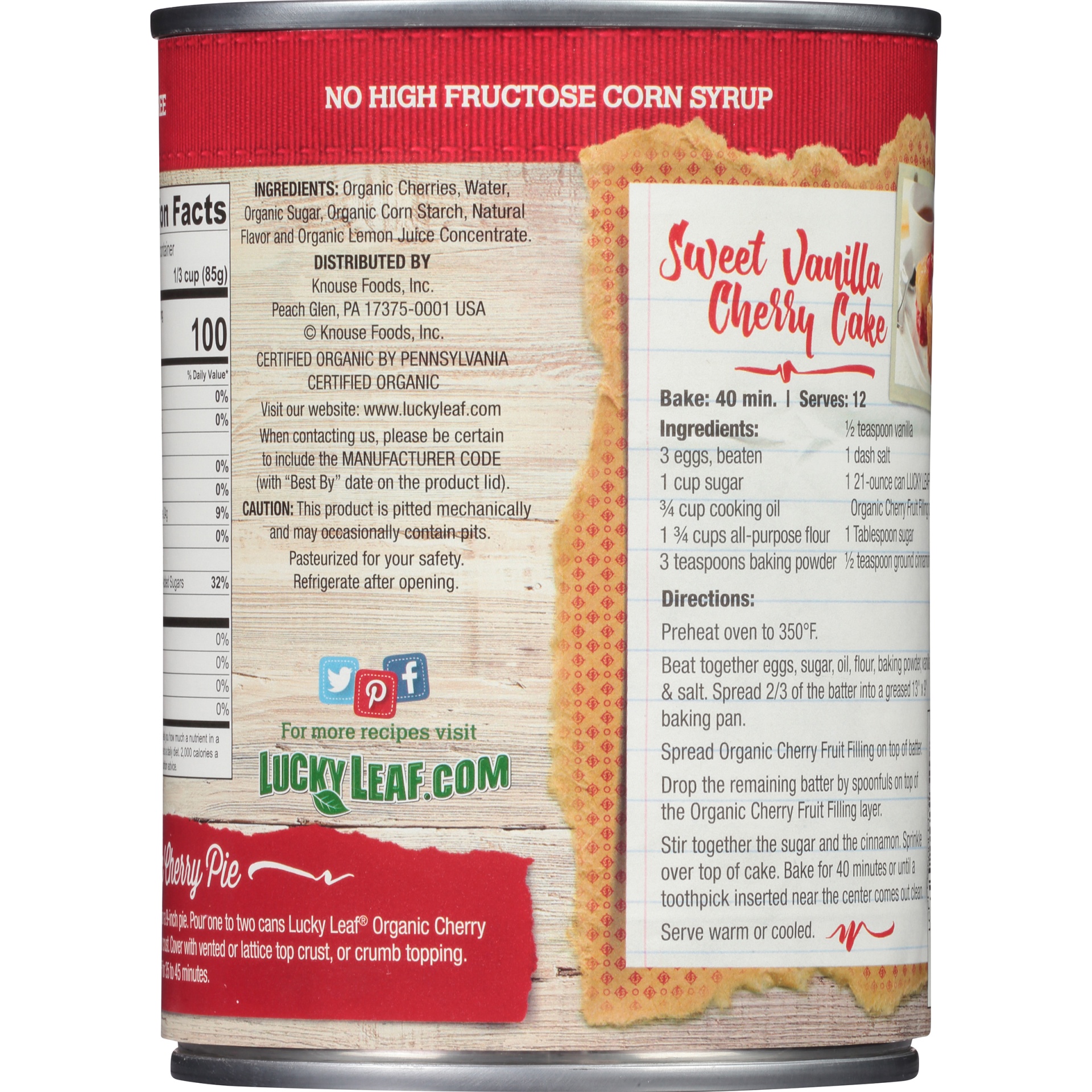 slide 4 of 6, Lucky Leaf Organic Fruit Filling or Topping Cherry, 21 oz