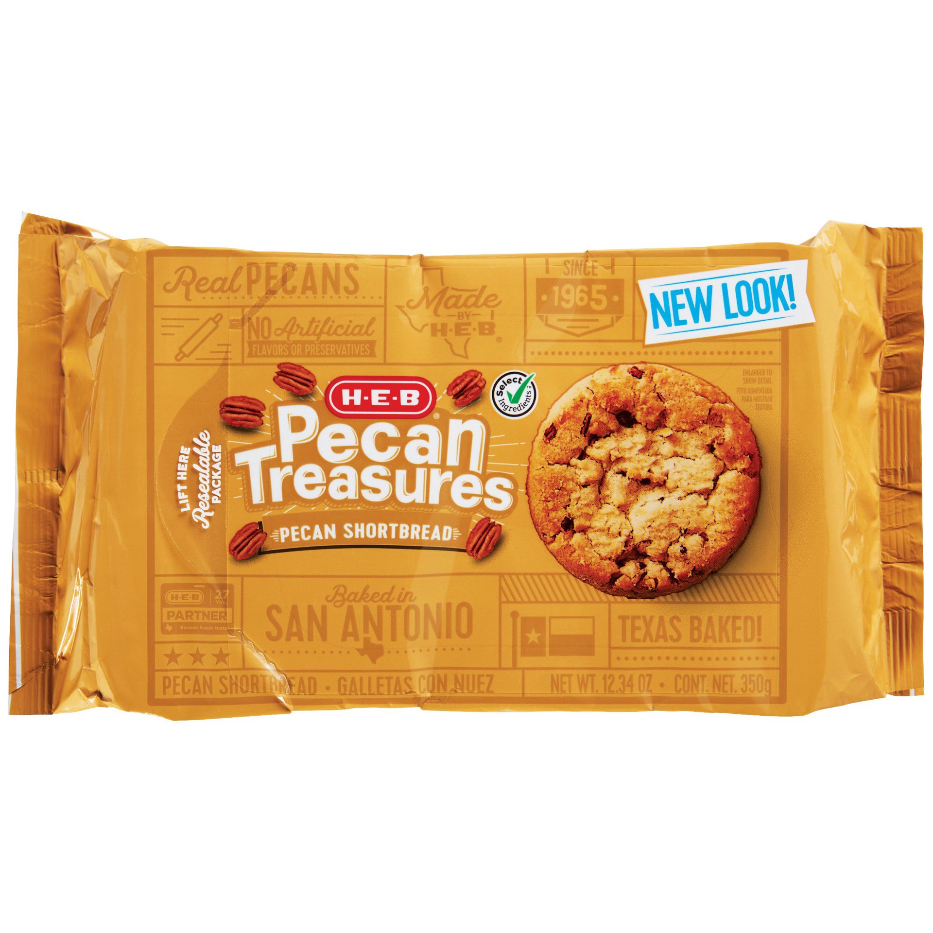 slide 1 of 1, H-E-B Pecan Treasures Pecan Shortbread, 13.2 oz
