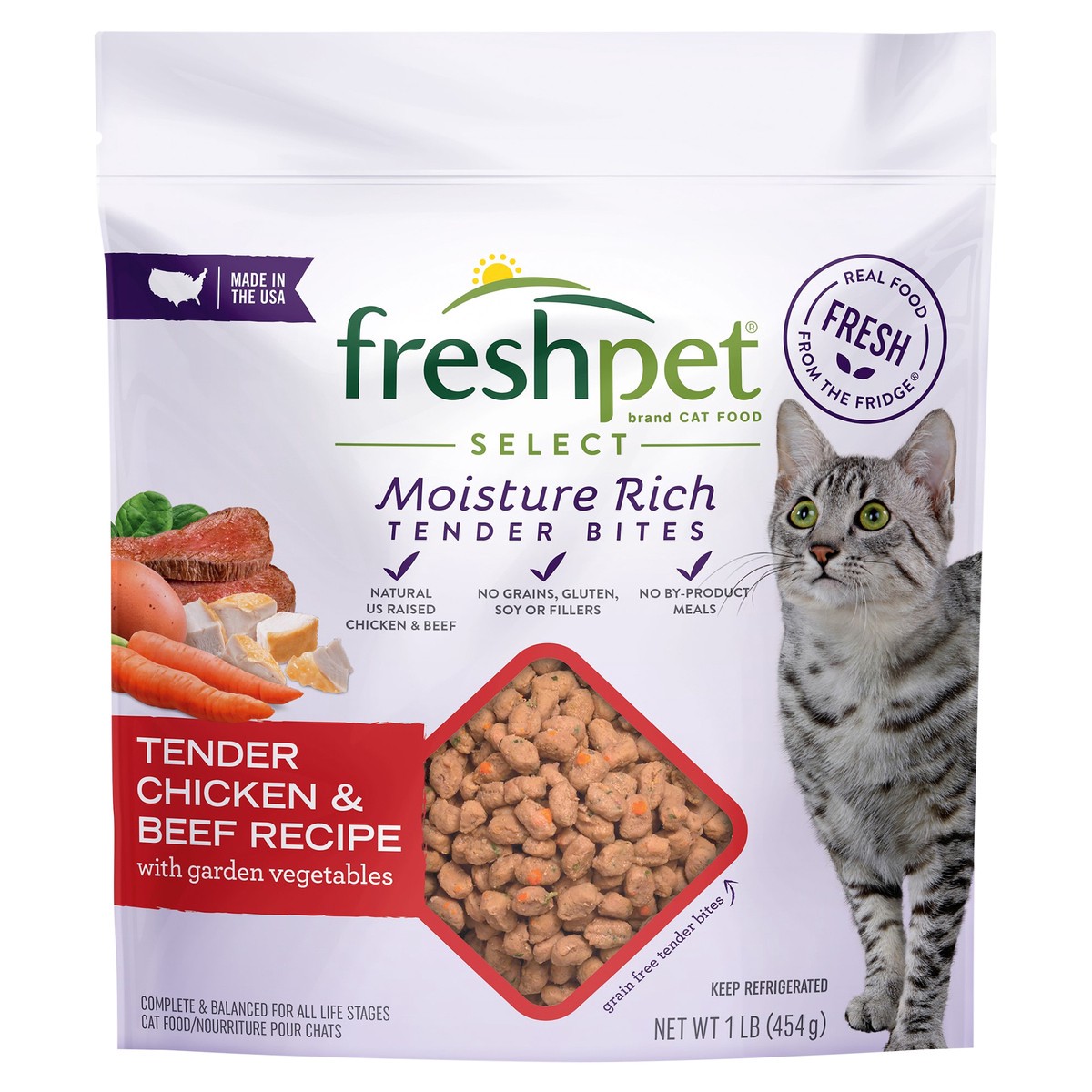 slide 2 of 7, Freshpet Select Cat Food Roasted Meals Beef, 1 lb