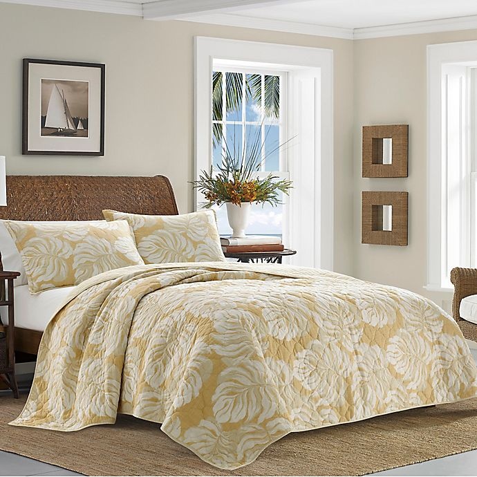 slide 1 of 4, Tommy Bahama Bernardino Reversible King Quilt Set - Ochre, 3 ct