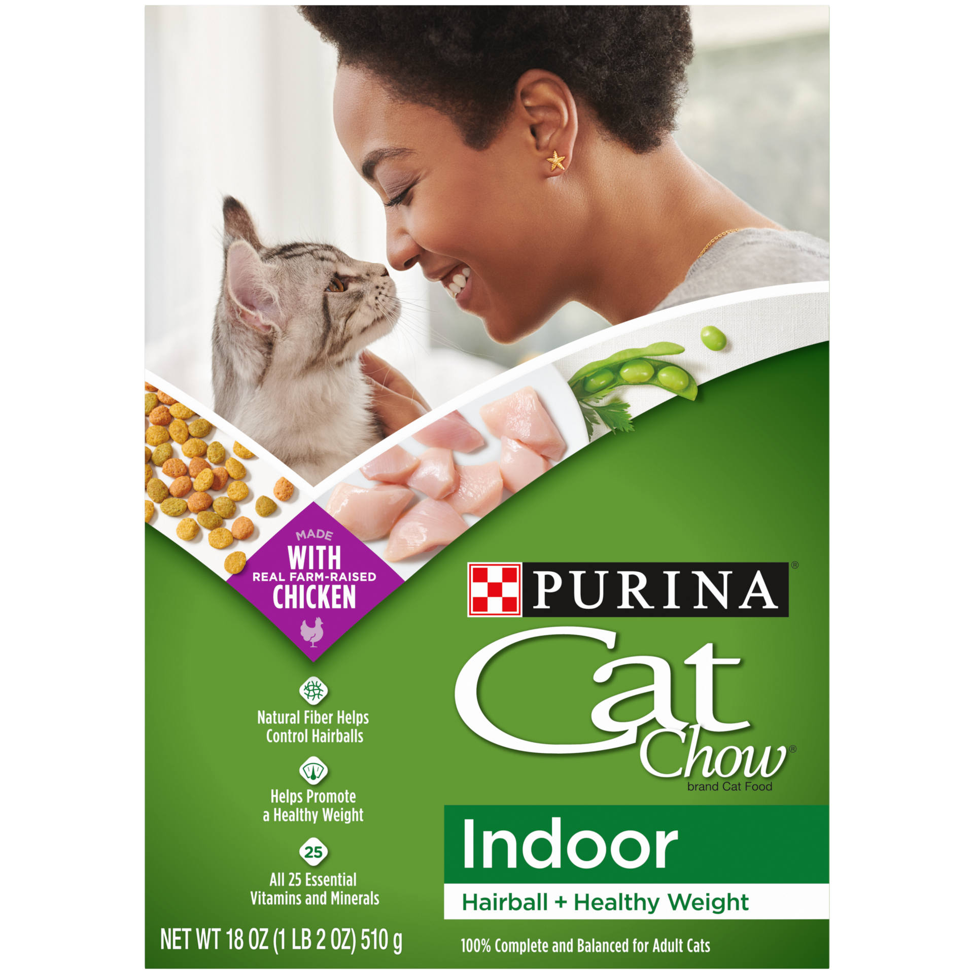 slide 1 of 1, Purina Cat Chow Indoor Formula, 18 oz