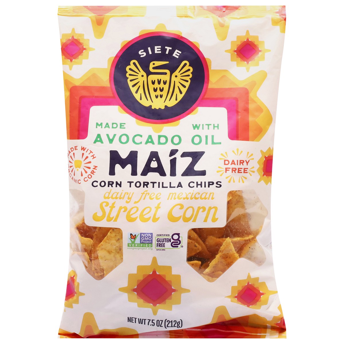slide 1 of 16, Siete Dairy Free Mexican Street Corn Tortilla Chips 7.5 oz, 7.5 oz