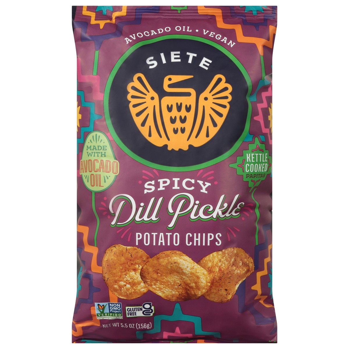 slide 1 of 14, Siete Spicy Dill Pickle Potato Chips 5.5 oz, 5.5 oz