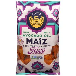 Siete Maiz Taco Seasoning Corn Tortilla Chips 7.5 oz