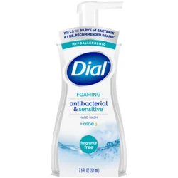 Dial Antibacterial & Sensitive Foaming Fragrance Free Hand Wash + Aloe 7.5 fl oz