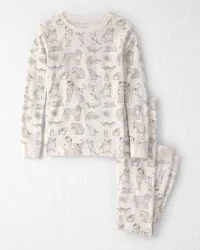 Littleplanet Kid 2-Piece Organic Cotton Ribbed Pajama Set in Pet Print Pet Print 8
