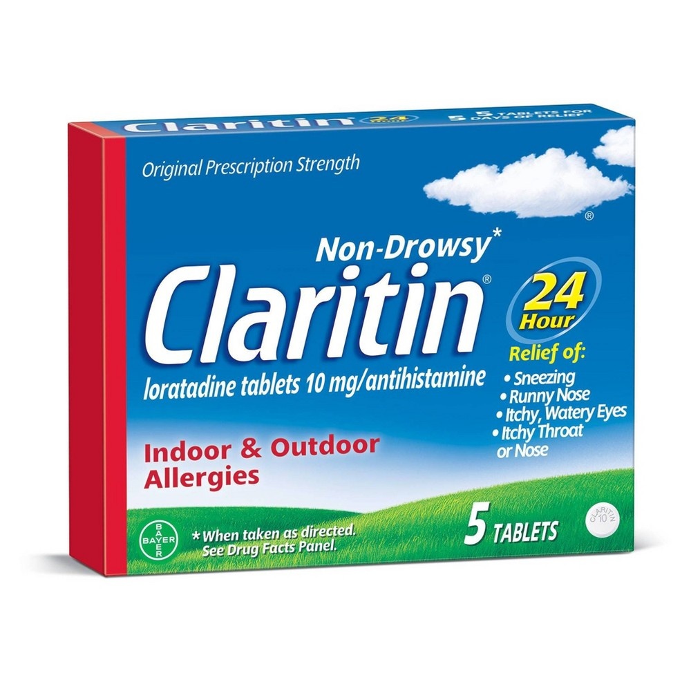 slide 2 of 3, Claritin Non-Drowsy Indoor & Outdoor Allergies Antihistamine, 5 ct; 10 mg