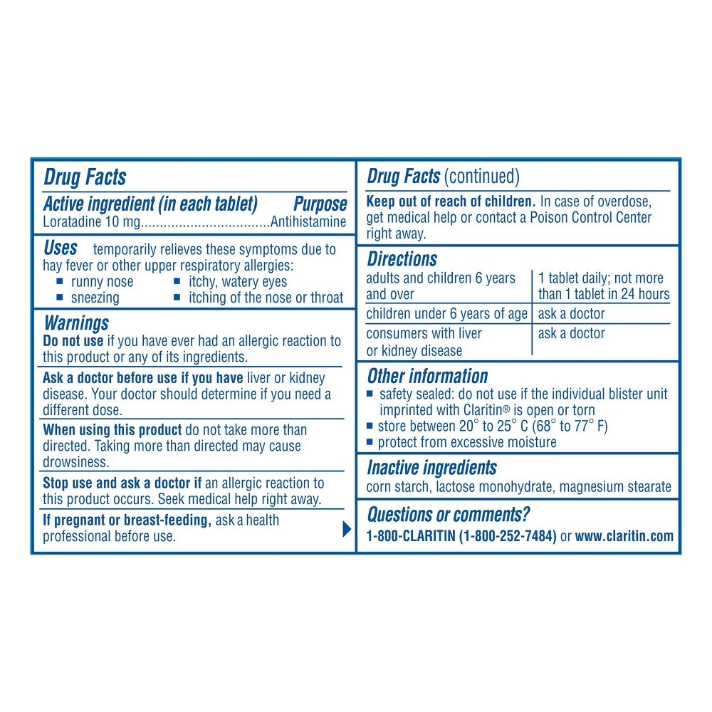 slide 3 of 3, Claritin Non-Drowsy Indoor & Outdoor Allergies Antihistamine, 5 ct; 10 mg